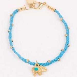 NWT Joia Elephant Boho Braided Bracelet Blue